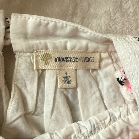 NWT Tucker + Tate Girls Ivory Egret Stripe Dress – Embroidered Hearts – Size 6 - Picture 3 of 4